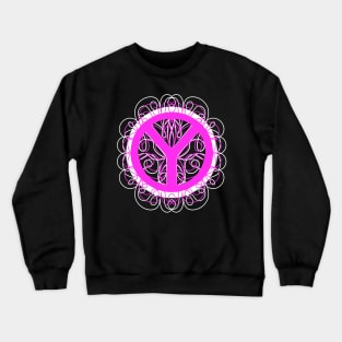 PEACE Sign Activist Pink And White Crewneck Sweatshirt